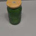 Santa Barbara Design Studio Hobnail Glass Tumbler Cup with Lid and Straw, Holds 16 Fluid Ounces, Pine Green