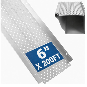 Elecoman Gutter Guard,6" Aluminum Leaf Filter Gutter Cover,50 PCS Total Length 200FT,Raptor Gutter Guards,Easy DIY Leaf Guards for Gutters Fits Any Roof or Gutter Type