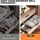 DIMJ Drawer Organizer Clothes 6 Pack - Foldable Baby Organizers and Storage & Dresser Organizer for Bedroom, Closet - Nursery Organization Dresser Dividers for underwear, Sock,Bra, Belt, Tie, Beige