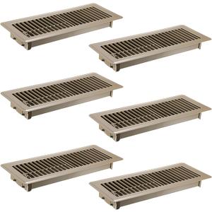 Sumnacon Pack of 6 Floor Vent Covers Metal Floor Register 4 x 12 Inch Heavy Duty Floor Vents with Adjustable Air Supply Lever, Walkable Brown Vent Covers for Home Floor