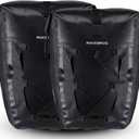 ROCKBROS Bike Pannier Waterproof 27L Large Capacity Bike Bag Rear Rack Waterproof for Grocery Touring Cycling Black*2