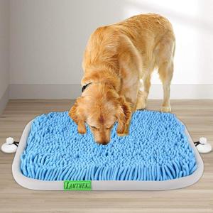 Snuffle Mat for Dogs, 17" x 21" Dog Snuffle Mat Interactive Feed Game for Boredom, Encourages Natural Foraging Skills and Stress Relief, Easy to Fill/Machine Washable with 2PCS Suction Cups (Blue)