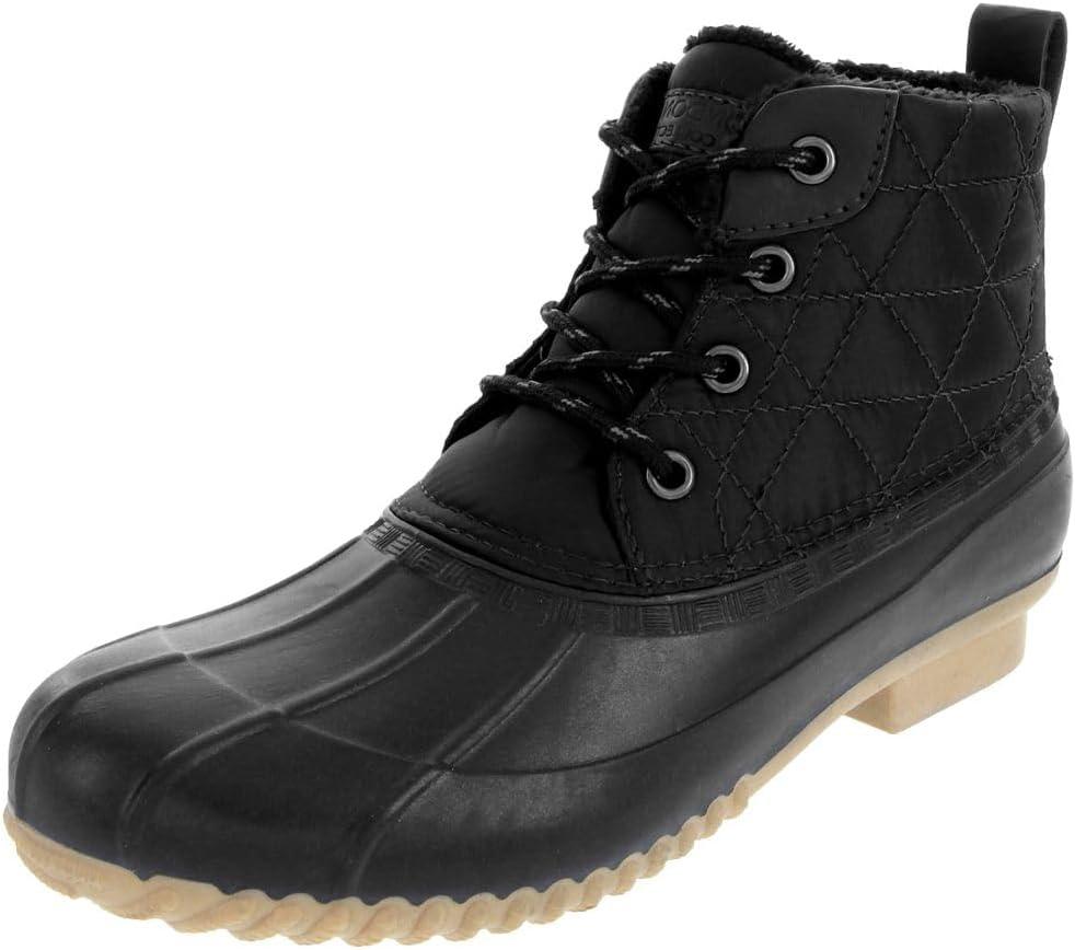LONDON FOG Womens Winley Duck Boot (8, Black Nylon)