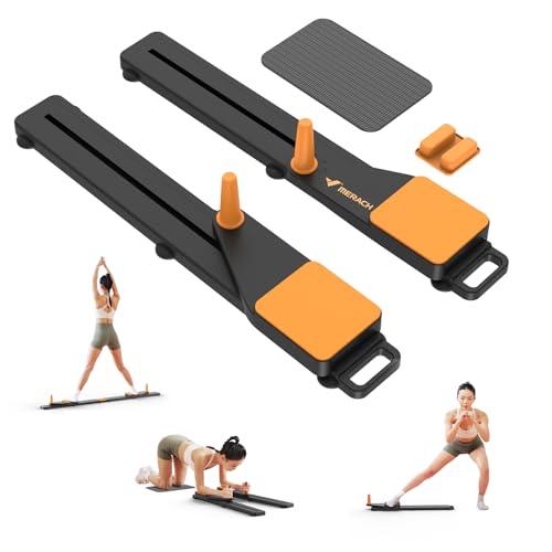 MERACH Pilates Board, Multifunctional Abdominal Plate, Detachable Ab Trainer Machine with Anti-Slip and Quiet Design, Portable Pilates Reformer for Core Workouts, Home Gym Equipment for Women (Black)