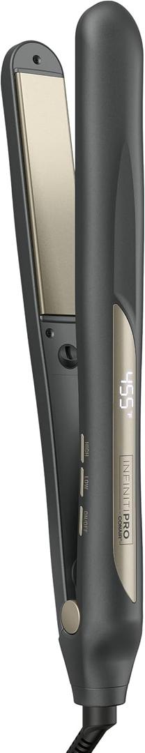 INFINITIPRO by CONAIR Tourmaline Ceramic Flat Iron, 1-inch Digital Flat Iron (Dark Grey)