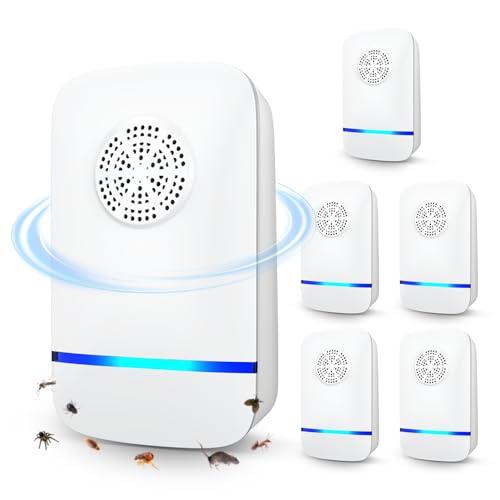 FTOTL 2026 Upgrade Ultrasonic Repeller & Insect Indoor Repeller 4 Pack, Plug-in Pest Control for Mice, Roaches, Spiders, Mosquitoes & Flies, Quiet & Safe for Indoor Use