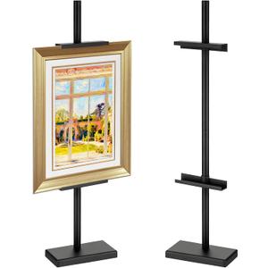 Adjustable Tabletop Stand for Frames, Stand Table Easels for Display Up to 28" H, Metal Picture Frame Holder Stands for Photo Picture Frame Artwork(Black)