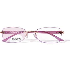 Rimless Bifocal Reading Glasses for Women Frameless Blue Light Blocking Bifocal Clear Top Readers With Tinted Edge 1.0