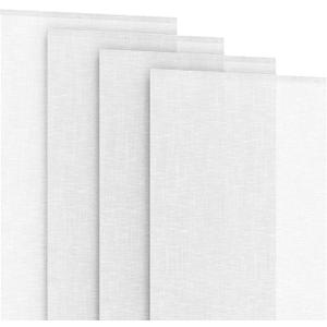 4-Panel Replacement Fabric for Sliding Panel Track Blinds 23" W x 96" L Fabric Only Pre-Attached Hook & Loop Fasteners Trimmable, No Bottom Rail Included, Light Filtering - White
