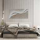 NANKAI Art 24x48 inch Hand painted beach Ocean Wave Landscape Oil Painting Modern Abstract Canvas art Mural Family Wall Decoration Art
