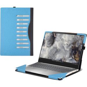 Laptop Case for Dell Pro 16 Plus PB16250 PB16255 16 All Inclusive Drop Case PU Leather Inside Pocket Cover (Sky Blue)