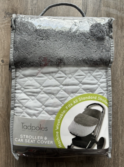 Tadpoles Plush MicroSherpa Lining Stroller and Car Seat Cover. Quilted outer layer.