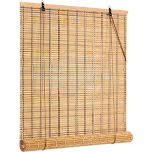42x72 Inch Bamboo Blinds for Interior Windows, UV Protection Roman Bamboo Curtains, Light Filtering & Easy to Install Roller Shades Window Shades for Patio Indoor Outdoor, Carbonized
