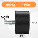 LEIFIDE 4 Pack Curtain Rod Finials Black Curtain Rod End Cap Finials for Curtains Rods of 7/8 and 1 Inch Diameter