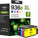 (Latest Chip) 936XL 936e 936 Ink Cartridges Combo Pack Compatible Replacement for HP Ink 936XL Black and Color Combo Pack Works with OfficeJet Pro 9110, 9120, 9130, 9730 Printer (BK/C/Y/M, 4-Pack)
