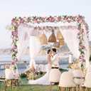 DearHouse 2Pack Artificial Peony Flower Garland - 6ft/Strand Silk Peony Garland with Pink Flowers for Wedding Party Table Decoration,Deep Ruby