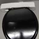 Round Black Slow Close Toilet Seat, Heavy Duty Wood Toilet Seat with Baked Enamel Finish, Support 400 bls, Toilet Lid with Soft Close Zinc Alloy Hinges, Grip-Tight Bumpers, Easy Clean, Quick-Assembly