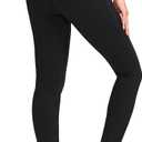 G Gradual Women's Fleece Lined Winter Leggings with Pockets Water Resistant High Waisted Thermal Warm Pants Running Hiking (Black, L)
