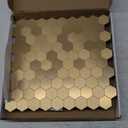 BeNice Peel and Stick Backsplash Hexagon for Kitchen 3D Adhesive Metal Wall Tile Stickers 10pcs Gold (10pieces)