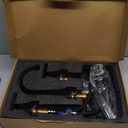 Bathroom Faucets for Sink 3 Hole, Hurran Matte Black Bathroom Sink Faucet with Pop-up Drain and Supply Lines, Stainless Steel Lead-Free Widespread Faucet for Vanity RV Farmhouse Sink (8 Inch)