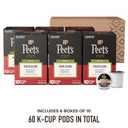 Peet's Coffee, Dark Roast Decaf Keurig K-Cup Pods, Decaffeinated Arabica Coffee - Decaf House Blend 60 Count (6 Boxes of 10 K-Cup Pods) (EXP 05/13/27)