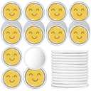 Geetery 30 Pcs Inspirational Smile Face Compact Mirrors Bulk Mini Pocket Mirrors Emoticon Gifts Party Favor Yellow Portable Birthday Wedding Shower Party Supply for Women Nurse Teacher Volunteer