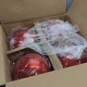 Zubebe 4 Pcs Extra Large Christmas Ball Ornaments Glitter 8'' (200 Mm) Giant Oversized Plastic Xmas Ball Big Hanging Christmas Tree Ornaments for Holiday Party Outdoor Decor(Sequin Red)