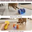 Puffluv Interactive Cat Toys, Automatic Moving Mouse Toy for Indoor Cats, Remote Control Cat Toys with LED Lights,Rechargeable Electric Kitten Toy USB Charging(Green)