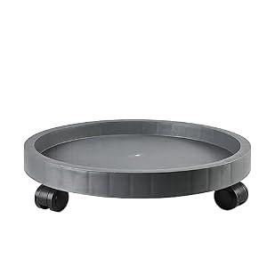 14.2 Inch Planter Caddies Rolling Saucer Caddy with Wheels, Heavy Duty Wheeled Stand for Potted Plant, Round Coaster Roller Base Tray with Casters, Flower Pot Dolly Holder for Indoor Outdoor