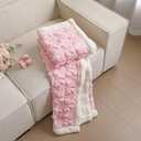 Breling Bow Sherpa Throw Blanket 50"x 60" Coquette Plush Thick Warm Soft Cute Blanket for Bed Sofa Couch Aesthetic Preppy Bedding Stuff Room Decor Gifts for Fall Thanksgiving Christmas (Pink)