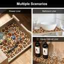 2 x Cooyes Shelf Liner  Non-Slip Cabinet & Drawer Liner for Kitchen  Non-Adhesive Waterproof Shelf Paper with Modern Pattern  Durable EVA Cabinet Mat  Easy to Cut (Brown,17.5" W x 78.7" L)