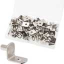 Shelf Support Pegs, 50 Pcs Shelf Pegs with Hole, 5mm (1/5 inch) Cabinet Shelf Bracket Pegs, L-Shaped Nickel Plated Shelf Pins Holders for Bookcase Kitchen Closet Shelf Shelves Furniture Cabinet