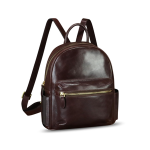 Genuine Leather Backpack Purse for Women Vintage Casual Daypack Handmade Western Leather Rucksack Knapsack (Coffee)