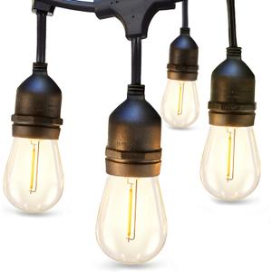 addlon LED Outdoor String Lights 24FT with Edison Vintage Shatterproof Bulbs and Commercial Grade Weatherproof Strand - ETL Listed Heavy-Duty Decorative Cafe, Patio, Market Light