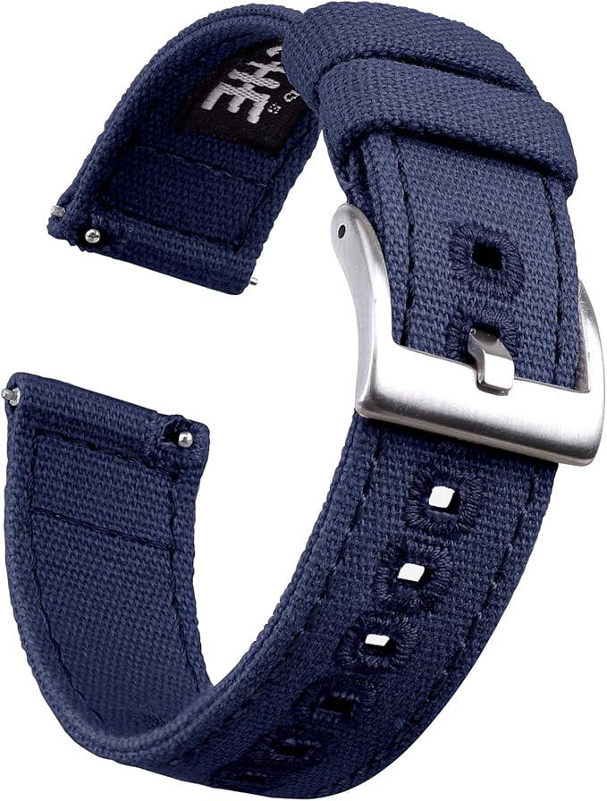 Ritche Christmas Gift Canvas Vintage Quick Release Watch Band  22mm Replacement Watch Straps for Men Women, White Elephant Gifts, Stocking Stuffers for Men, Father's Day gifts