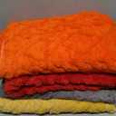 VitalCozy 4 Pcs Soft Fleece Baby Blankets Set 30" x 40" 3D Plush Warm Nursery Swaddling Bed Blanket Little Boys Girls Infant Toddlers and Newborn Receiving Gifts Blankets(Orange Set)