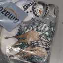 Artoid Mode Grey Snowman Deer Tree Christmas Round Rug, Winter Home Decor Non Slip Washable Circle Area Rug for Entryway Kitchen Bedroom Nursery Bathroom Indoor 4 Feet