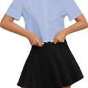 SweatyRocks Women's Casual Short Sleeve Button Down Shirt Collar Blouse Crop Top, Size: Small