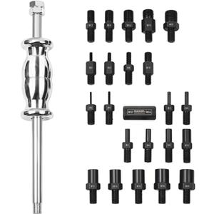 24-Piece Slide Hammer Set, Dowel Pin Puller - Remove Bushings, Bearings, Dowel Pins, Seals, and Frozen Parts with Attachments