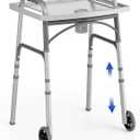 Loyoda Front Wheel Folding Walker with Removable Tray - Adjustable Aluminum Walkers for Seniors, 350lb Capacity