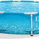 Intex 28206EH Large Round Above Ground Swimming Pool with Reinforced Sidewalls and Metal Frame for Backyard or Outdoor Use, 10 Foot by 30 Inch