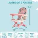 Dream On Me Munch N Go Booster Seat for Babies 636 Months, 3-in-1 Feeding, Floor & Table Seat, Adjustable 4 Heights, Lightweight Portable Design, 3-Point Safety Harness, Easy to Fold & Carry- Pink
