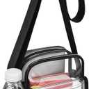 SPODEARS Clear Crossbody Bag for Stadium Events & Concerts - Adjustable Shoulder Strap Purse with 1 Bottle Holder (Black, Medium)