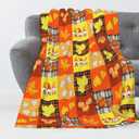 Luxury Fall Throw Blanket for Couch - Super Soft Flannel Autumn Blanket with Pumpkins Maple Leaves Gnomes Buffalo Check Plaid Patterns, Cozy Lightweight Throw for Sofa, Bed, Living Room, 40"x30"