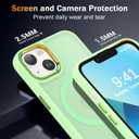 WRJ Magnetic Case for iPhone 13,iPhone 14 Case with Screen Protector, Magnetic Translucent [Compatible with Magsafe] Slim Anti-Fingerprints Shockproof Protective Cover for Women Men-Matcha Green