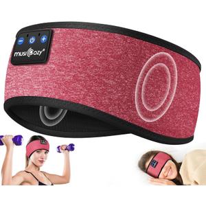 MUSICOZY Sleep Headphones Sleep Mask Bluetooth Headband Wireless Music Headband Headphones Earbuds for Side Sleepers Women Men Workout Running Cool Gadgets