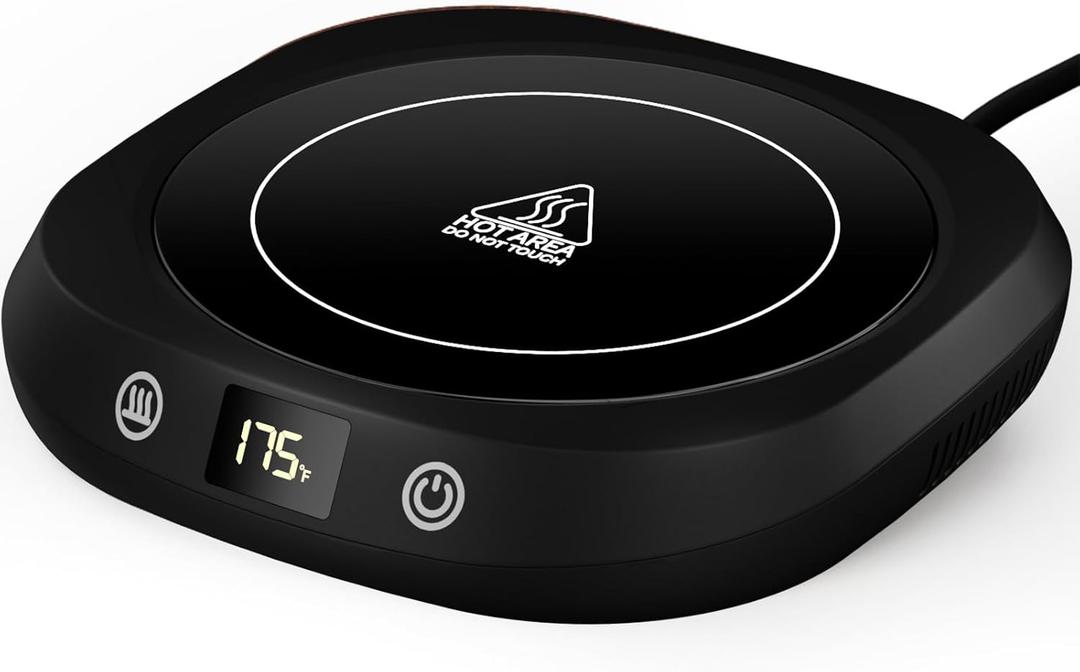 Coffee Mug Warmer - Coffee Cup Warmer for Desk Auto Shut Off, Smart Electric Candle Warmer Beverage Warmer for Coffee, Tea, Water, Milk and Coco, 5 Temperature Settings & 1-12H Timer (Black)