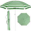 BANZ Cabana Beach Umbrella UPF 50 - UV Protection Foil-Lined Portable Outdoor Umbrella for Sand with Screw-in Base & Tilt Pole - Lightweight Beach Shade & Patio Umbrella with Bag, 66 inches x 78 inches