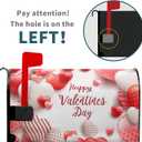 Happy Valentine's Day Mailbox Covers Magnetic Standard Size 18" X 21",Striped Polka Dot Red and White Love Heart Mailbox Wraps Post Letter Box Cover for Holiday Garden Yard Decor