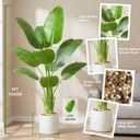 Pack 2 Artificial Bird of Paradise Plant 5FT Fake Palm Tree Faux Plants in White Pot Artificial Tree Fake Plant for Indoor Outdoor Modern Decoration for Home Living Room Office